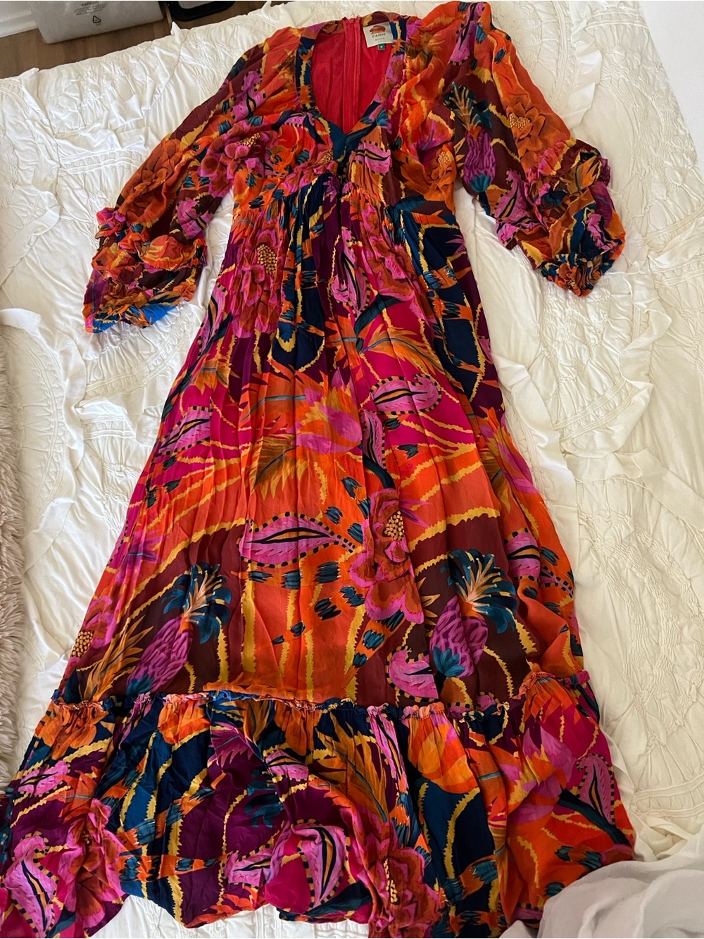 Farm Rio Vintage Wave Long-Sleeve Maxi Dress - Picture 9 of 12